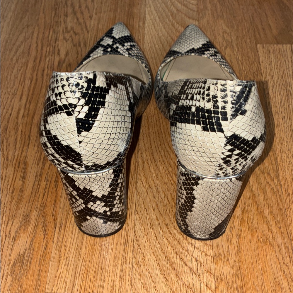 Marc Fisher Black and Cream Snakeskin Heels - Picture 4 of 8